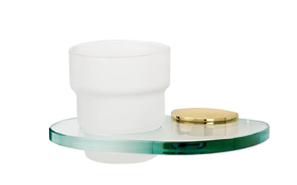 Alno A8970-PB/NL: Euro Tumbler Holder w/Tumbler - Unlacquered Brass