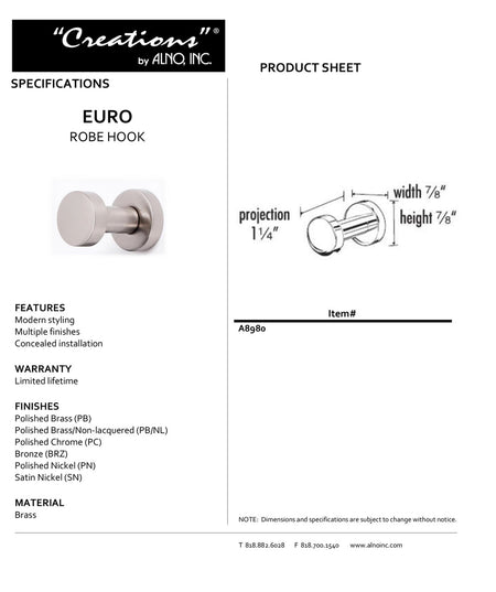 Specificaton Sheet