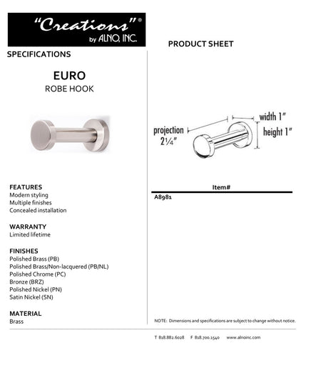 Specificaton Sheet
