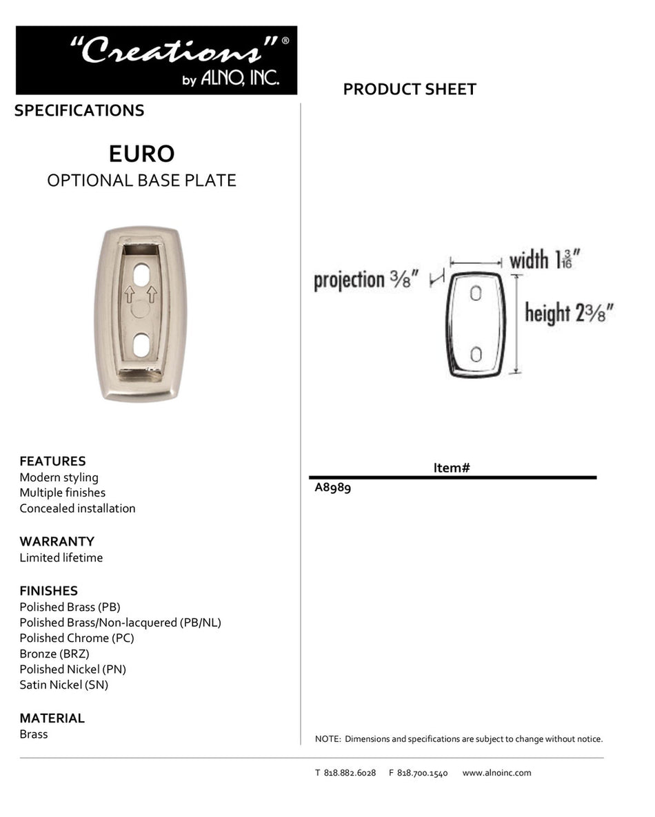 Specificaton Sheet