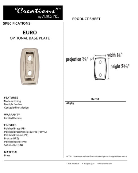 Specificaton Sheet