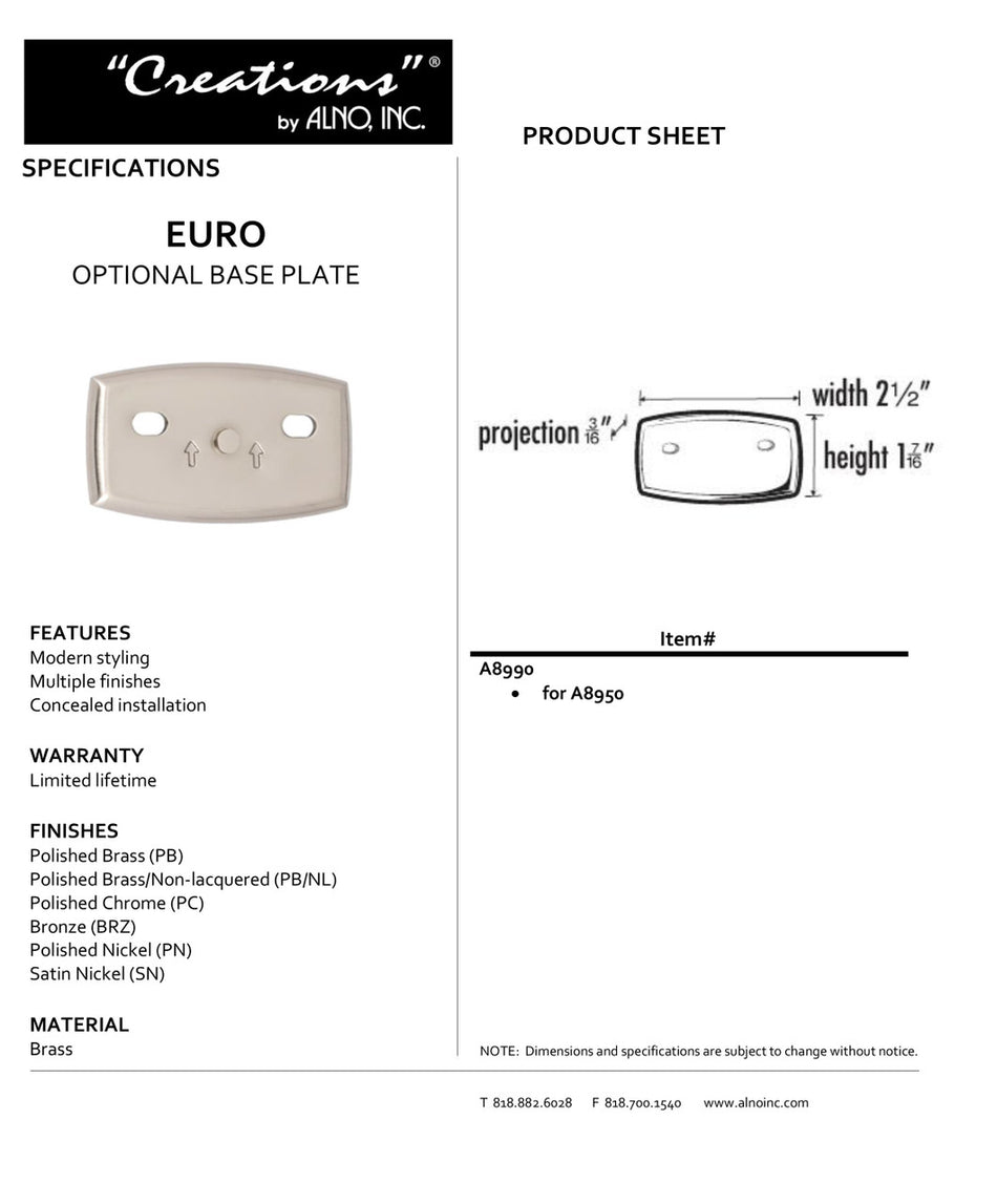Specificaton Sheet