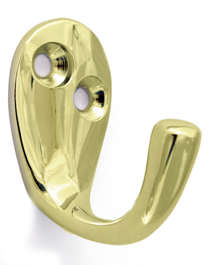 Alno A902-PB: Single Robe Hook - Polished Brass