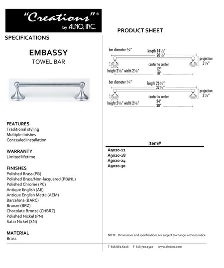 Specificaton Sheet