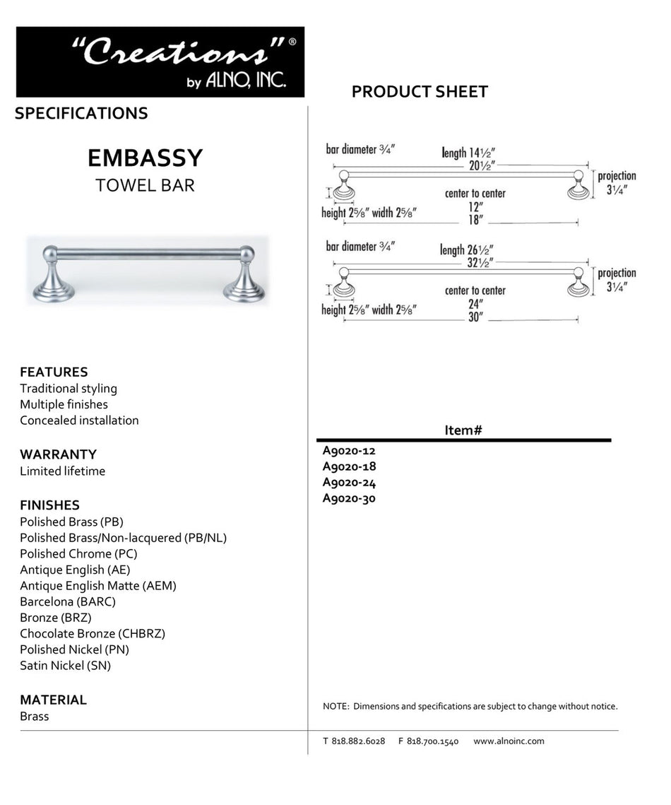 Specificaton Sheet