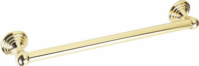 Alno A9022-24-SN/NL: 24" cc Embassy Grab Bar - Unlacquered Brass