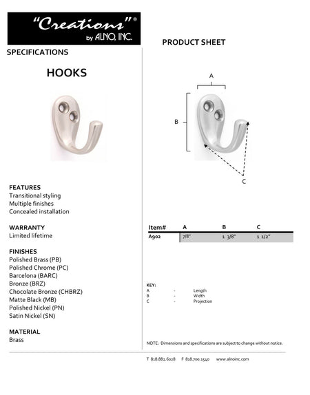 Specificaton Sheet
