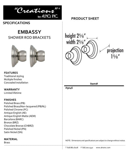 Specificaton Sheet