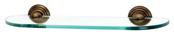 Alno A9050-18-AEM: 18" Embassy Glass Shelf w/Brackets - Antique English Matte