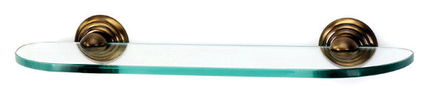 Alno A9050-18-AE: 18" Embassy Glass Shelf w/Brackets - Antique English