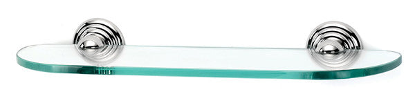 Alno A9050-18-PC: 18" Embassy Glass Shelf w/Brackets - Polished Chrome