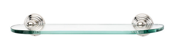 Alno A9050-18-PN: 18" Embassy Glass Shelf w/Brackets - Polished Nickel