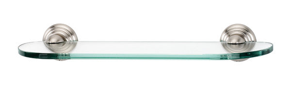 Alno A9050-18-SN: 18" Embassy Glass Shelf w/Brackets - Satin Nickel