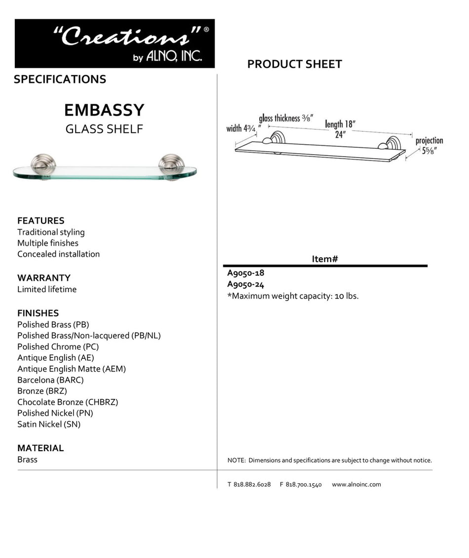 Specificaton Sheet
