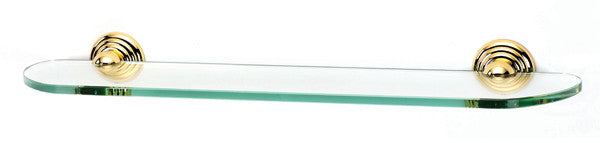 Alno A9050-24-PB: 24" Embassy Glass Shelf w/Brackets - Polished Brass