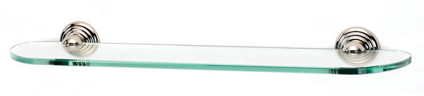 Alno A9050-24-PN: 24" Embassy Glass Shelf w/Brackets - Polished Nickel