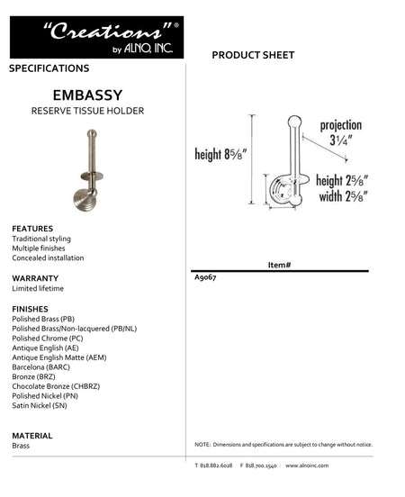 Specificaton Sheet