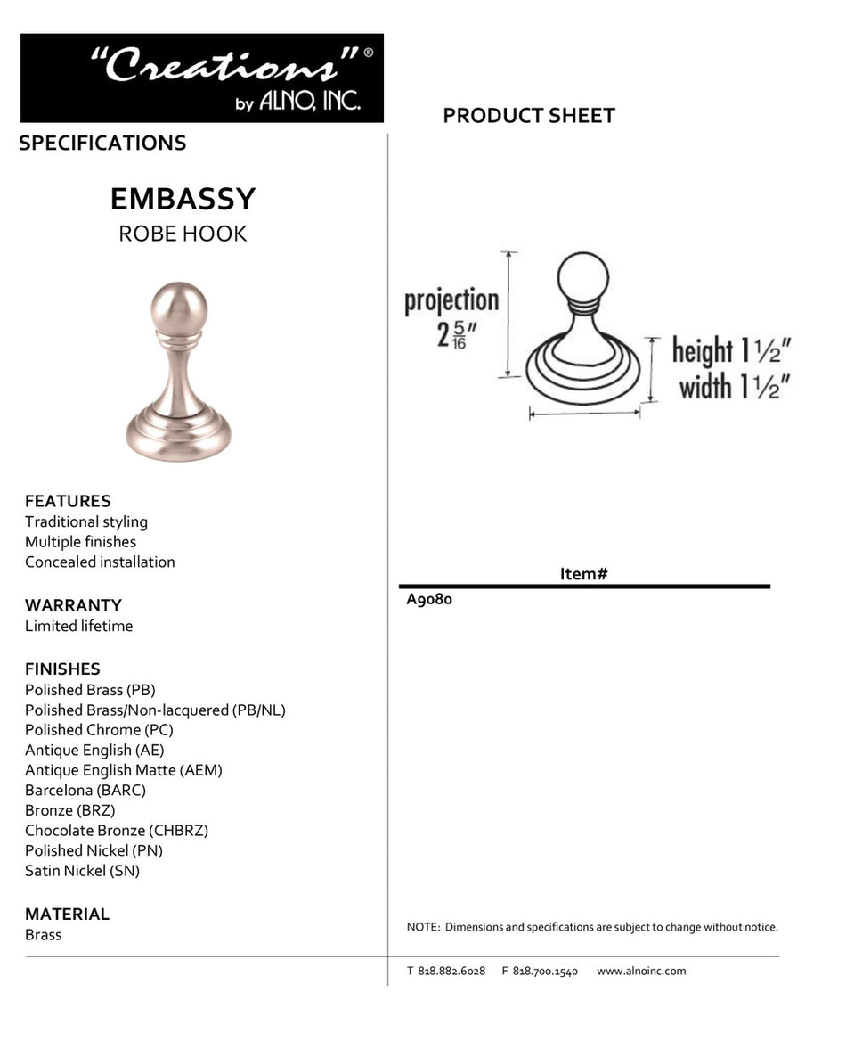 Specificaton Sheet