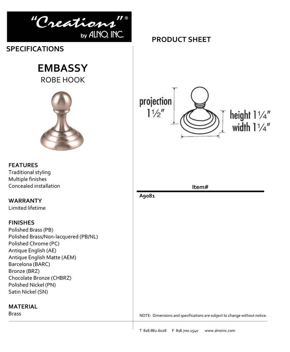 Specificaton Sheet