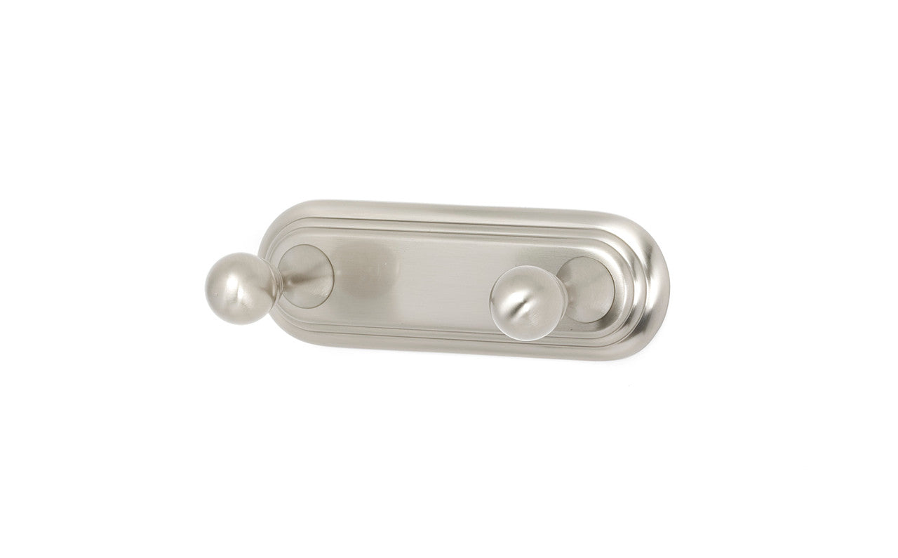 Alno A9086-SN: 5" Embassy Double Robe Hook - Satin Nickel