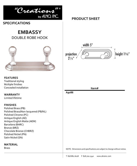 Specificaton Sheet