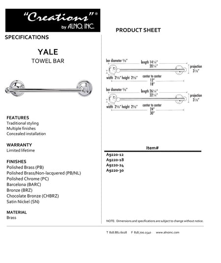 Specificaton Sheet
