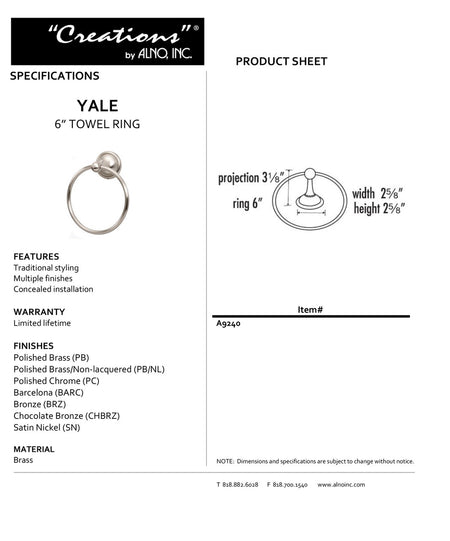 Specificaton Sheet