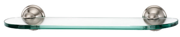 Alno A9250-18-SN: 18" Yale Glass Shelf w/Brackets - Satin Nickel