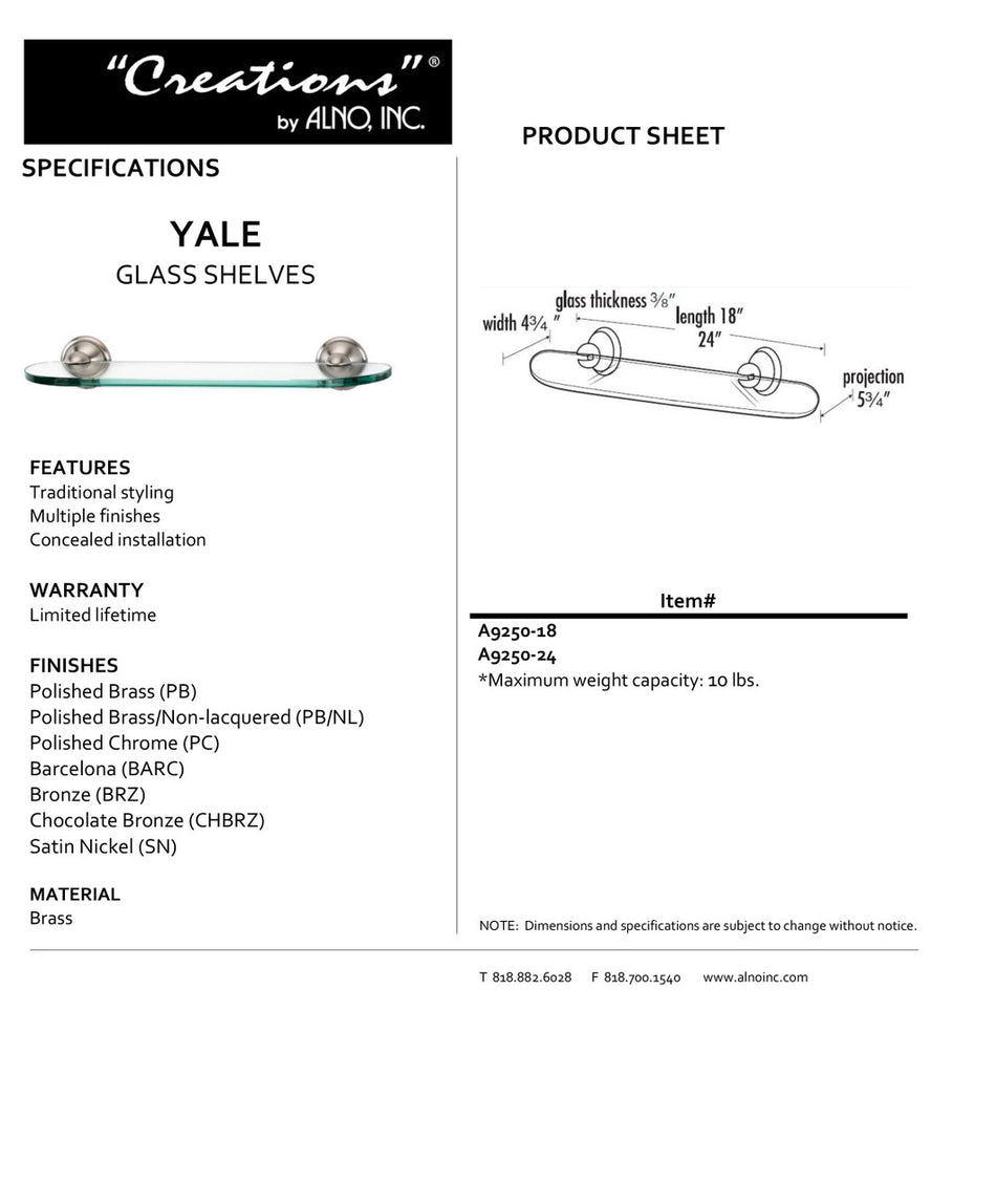 Specificaton Sheet