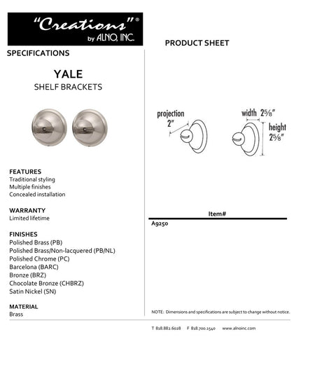 Specificaton Sheet
