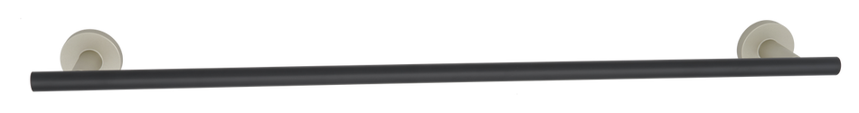 Alno A9320-24-MN/MB: 24" cc Towel Holder with Smooth Bar - Matte Nickel/Matte Black