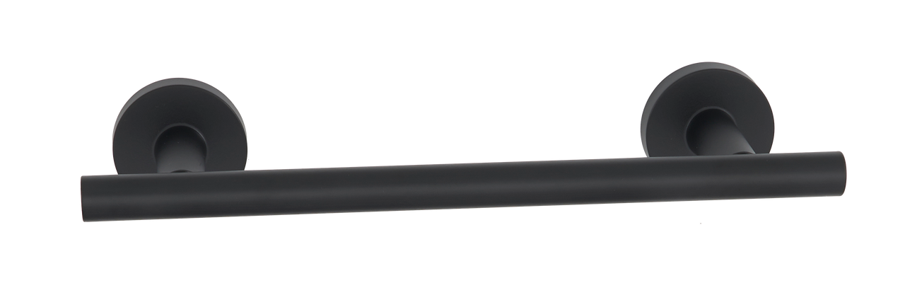 Alno A9320-8-MB: 8" cc Towel Holder with Smooth Bar - Matte Black