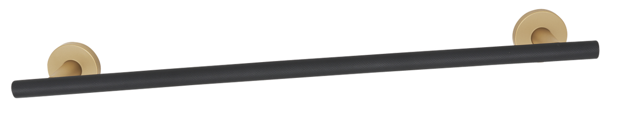 Alno A9420-18-CHP/MB: 18" cc Towel Holder with Knurled Bar - Champagne/Matte Black