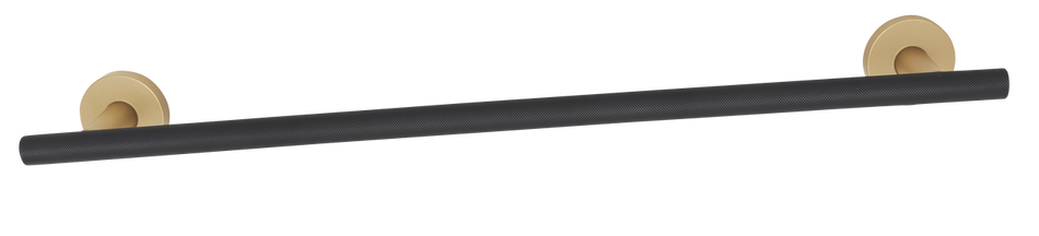 Alno A9420-18-CHP/MB: 18" cc Towel Holder with Knurled Bar - Champagne/Matte Black