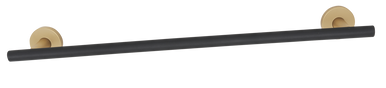 Alno A9420-18-CHP/MB: 18" cc Vita Bella Towel Holder with Knurled Bar - Champagne/Matte Black