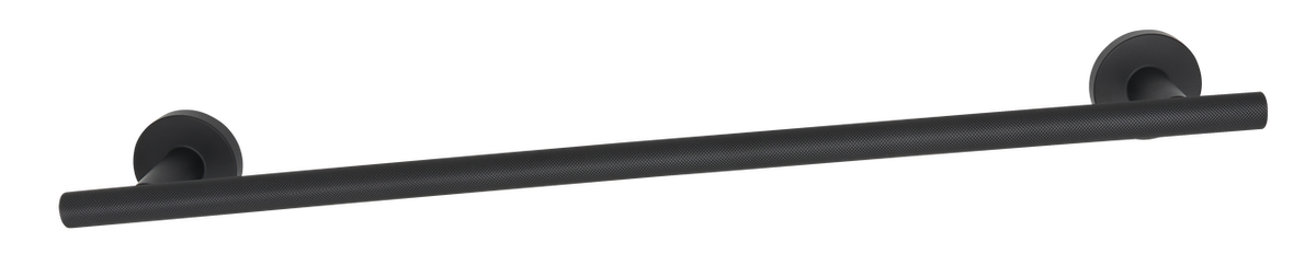 Alno A9420-18-MB: 18" cc Towel Holder with Knurled Bar - Matte Black