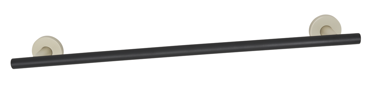 Alno A9420-18-MN/MB: 18" cc Towel Holder with Knurled Bar - Matte Nickel/Matte Black
