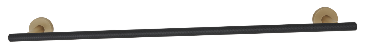 Alno A9420-24-CHP/MB: 24" cc Towel Holder with Knurled Bar - Champagne/Matte Black