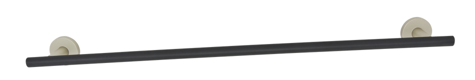 Alno A9420-24-MN/MB: 24" cc Towel Holder with Knurled Bar - Matte Nickel/Matte Black