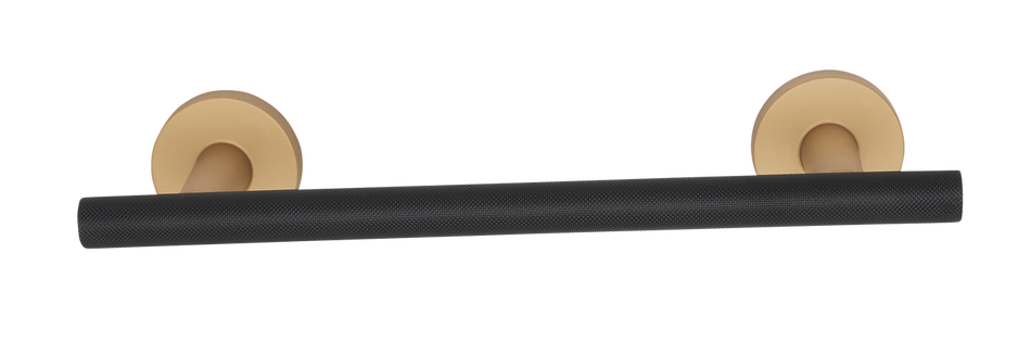 Alno A9420-8-CHP/MB: 8" cc Towel Holder with Knurled Bar - Champagne/Matte Black