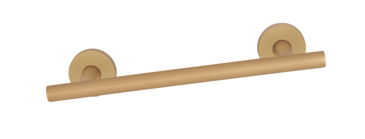 Alno A9420-8-CHP: 8" cc Towel Holder with Knurled Bar - Champagne