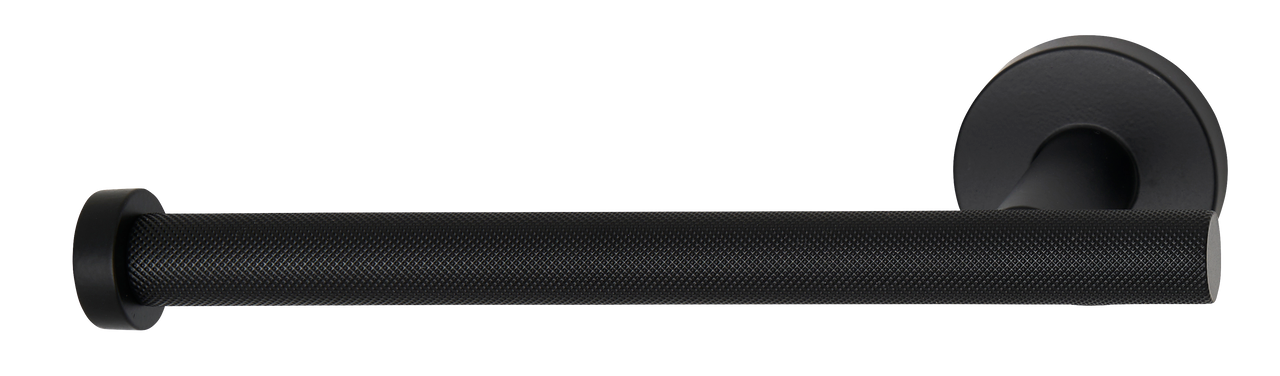 Alno A9466L-MB: Vita Bella Left Facing Tissue Holder with Knurled Bar - Matte Black