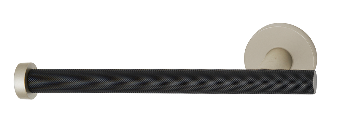 Alno A9466L-MN/MB: Vita Bella Left Facing Tissue Holder with Knurled Bar - Matte Nickel/Matte Black