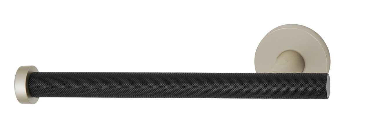 Alno A9466L-MN/MB: Vita Bella Left Facing Tissue Holder with Knurled Bar - Matte Nickel/Matte Black