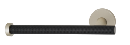 Alno A9466L-MN/MB: Vita Bella Left Facing Tissue Holder with Knurled Bar - Matte Nickel/Matte Black