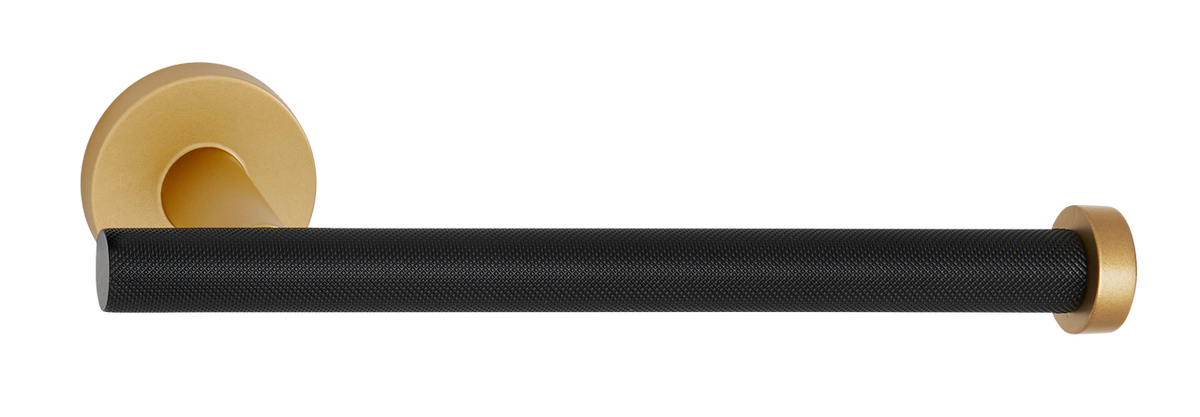 Alno A9466R-CHP/MB: Vita Bella Right Facing Tissue Holder with Knurled Bar - Champagne/Matte Black