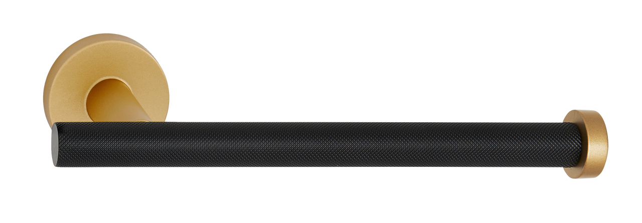 Alno A9466R-CHP/MB: Vita Bella Right Facing Tissue Holder with Knurled Bar - Champagne/Matte Black