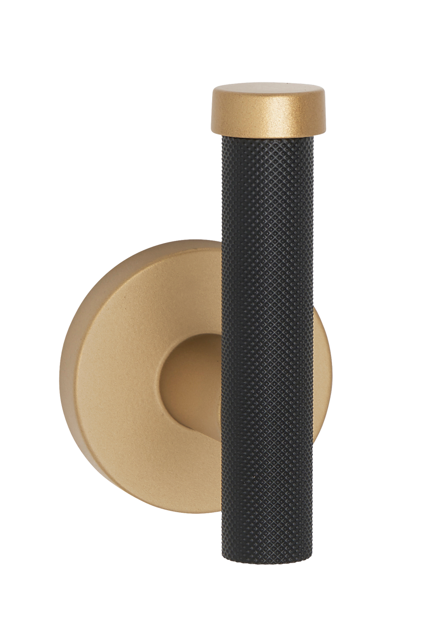 Alno A9481-CHP/MB: Vita Bella Wall Hook with Knurled Bar - Champagne/Matte Black