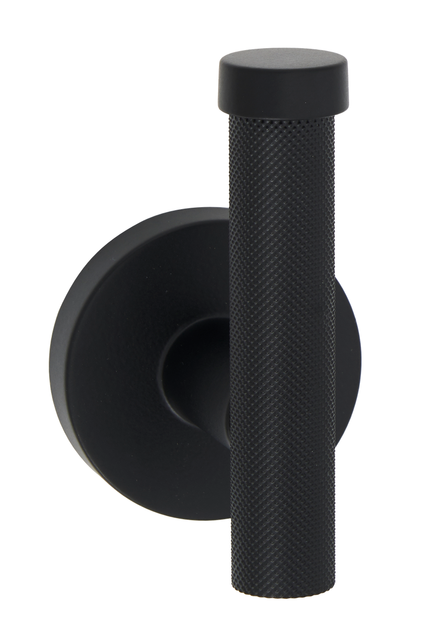 Alno A9481-MB: Vita Bella Wall Hook with Knurled Bar - Matte Black