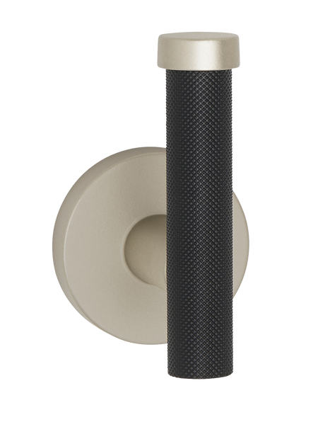 Alno A9481-MN/MB: Vita Bella Wall Hook with Knurled Bar - Matte Nickel/Matte Black